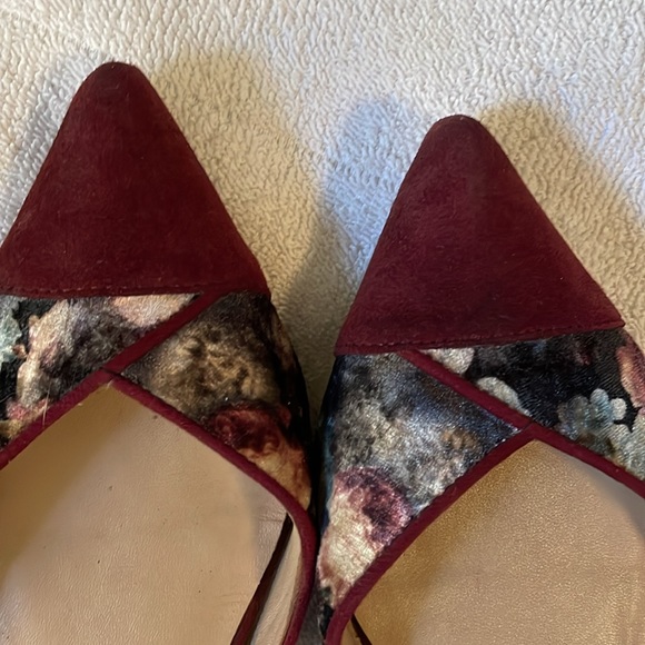 Anthropologie Floral Velvet Pointed D’Orsay Flats - Size 8 - Picture 5 of 9
